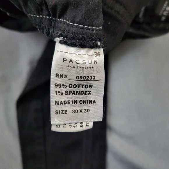 PacSun Mens Black Comfort Stretch Stacked Skinny Jeans Moto Ripped Sz 30x30 - Picture 12 of 16